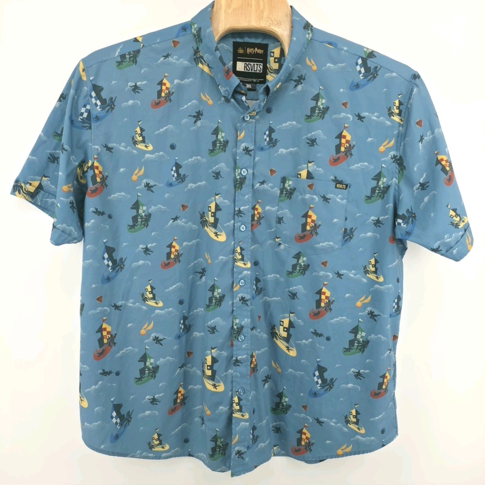 RSVLTS Harry Potter "Bludger, Quaffle, Snitch"KUNUFLEX Short‎ Sleeve Shirt 3XL